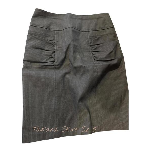 Takara Gray Pinstripe Skirt Size 5 - Picture 1 of 5